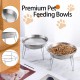 Wellbro Elevated Cat Bowls, Wide Stainless Steel Cat Food Bowls with Metal Stand, Whiskers, Stress Free, Elevated Food and Water Bowl for Cats, Kittens, Puppies and Small Dogs, Pack of 2
