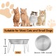 Wellbro Elevated Cat Bowls, Wide Stainless Steel Cat Food Bowls with Metal Stand, Whiskers, Stress Free, Elevated Food and Water Bowl for Cats, Kittens, Puppies and Small Dogs, Pack of 2