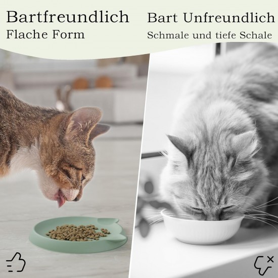 Wingcases Cat Bowl for Delicate Small Indoor Kittens (2 Pieces, Dark Grey, Soft Silicone) Feeding Bowl, Flat Feeding Bowl, Plate, Wide Protection of Cat Beard Hair, Cat Accessories Wingcases Cat Bowl for Delicate Small Indoor Kittens (2 Pieces, Dark Grey, Soft Silicone) Feeding Bowl, Flat Feeding Bowl, Plate, Wide Protection of Cat Beard Hair, Cat Accessories