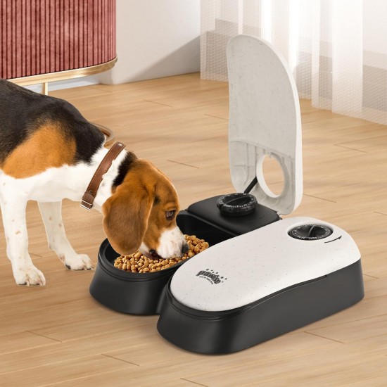 Wuudi Automatic Cat Feeder for 2 Meals Automatic Feeder Dogs with Timer, Pet Feeder Feeding Bowl Wet Food Suitable for Dry Food, Small to Medium Pets Wuudi Automatic Cat Feeder for 2 Meals Automatic Feeder Dogs with Timer, Pet Feeder Feeding Bowl Wet Food Suitable for Dry Food, Small to Medium Pets