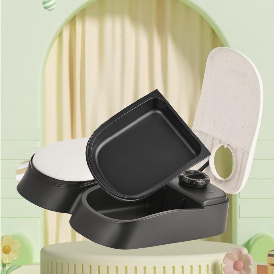 Wuudi Automatic Cat Feeder for 2 Meals Automatic Feeder Dogs with Timer, Pet Feeder Feeding Bowl Wet Food Suitable for Dry Food, Small to Medium Pets Wuudi Automatic Cat Feeder for 2 Meals Automatic Feeder Dogs with Timer, Pet Feeder Feeding Bowl Wet Food Suitable for Dry Food, Small to Medium Pets