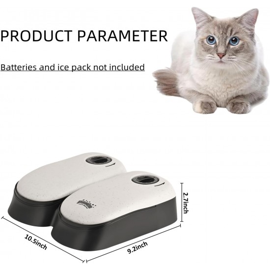 Wuudi Automatic Cat Feeder for 2 Meals Automatic Feeder Dogs with Timer, Pet Feeder Feeding Bowl Wet Food Suitable for Dry Food, Small to Medium Pets Wuudi Automatic Cat Feeder for 2 Meals Automatic Feeder Dogs with Timer, Pet Feeder Feeding Bowl Wet Food Suitable for Dry Food, Small to Medium Pets