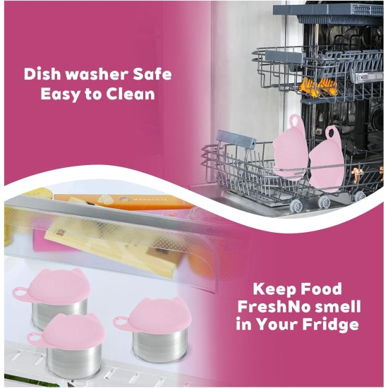 Xinjoduz Pack of 2 Cat Food Lids, Can Lid and Cat Spoon, Silicone Universal Can Lid, Pink, Cute Lids for Food Storage, Dog Cat Food, Pet Food Cans Xinjoduz Pack of 2 Cat Food Lids, Can Lid and Cat Spoon, Silicone Universal Can Lid, Pink, Cute Lids for Food Storage, Dog Cat Food, Pet Food Cans