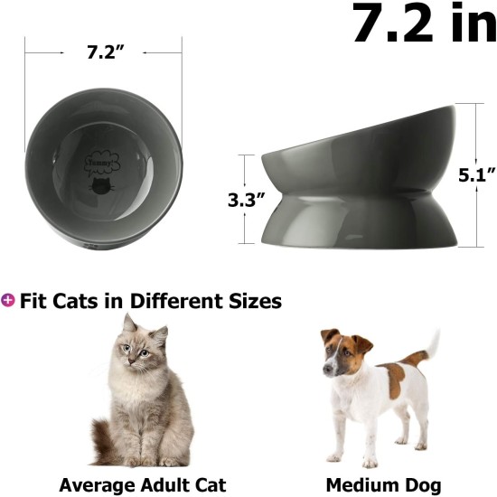 Y YHY Ceramic Cat Bowl Cat Bowl Porcelain with Tilt Design Gift for Cats White Y YHY Ceramic Cat Bowl Cat Bowl Porcelain with Tilt Design Gift for Cats White