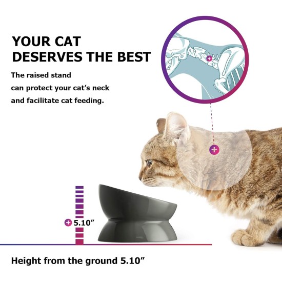 Y YHY Ceramic Cat Bowl Cat Bowl Porcelain with Tilt Design Gift for Cats White Y YHY Ceramic Cat Bowl Cat Bowl Porcelain with Tilt Design Gift for Cats White