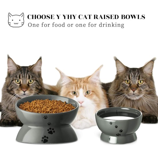 Y YHY Ceramic Cat Bowl Cat Bowl Porcelain with Tilt Design Gift for Cats White Y YHY Ceramic Cat Bowl Cat Bowl Porcelain with Tilt Design Gift for Cats White