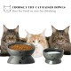 Y YHY Ceramic Cat Bowl Cat Bowl Porcelain with Tilt Design Gift for Cats White