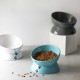 Y YHY Ceramic Cat Bowl Cat Bowl Porcelain with Tilt Design Gift for Cats White
