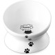 Y YHY Ceramic Cat Bowl Cat Bowl Porcelain with Tilt Design Gift for Cats White