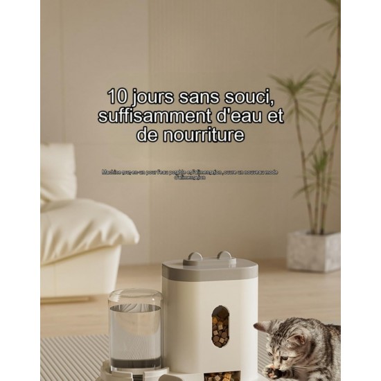 YIYILU Cat Food Dispenser 2 in 1 Automatic Feeder and Water Dispenser for Small Pets YIYILU Cat Food Dispenser 2 in 1 Automatic Feeder and Water Dispenser for Small Pets