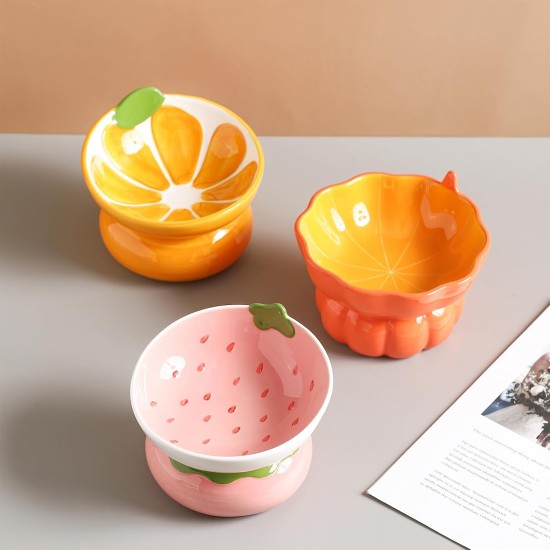 Yeexoxow Raised Cat Bowl, Ceramic Pink Raised Cat Food Bowl for Indoor Cats, Anti Vomiting and Protect Pet's Spine, Cute Tilted Cat Bowl for Flat Cats Yeexoxow Raised Cat Bowl, Ceramic Pink Raised Cat Food Bowl for Indoor Cats, Anti Vomiting and Protect Pet's Spine, Cute Tilted Cat Bowl for Flat Cats