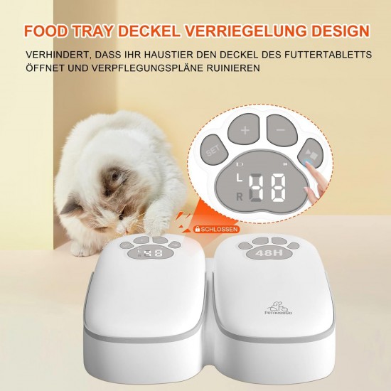 ZMAYPLUS Automatic Cat Feeder, Two Meal Automatic Feeder for Dogs and Cats, Display Controlled 48-Hour Timer Feeder, Automatic Feeding with Dry or (Feeder F7) ZMAYPLUS Automatic Cat Feeder, Two Meal Automatic Feeder for Dogs and Cats, Display Controlled 48-Hour Timer Feeder, Automatic Feeding with Dry or (Feeder F7)