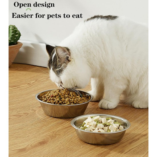Zayin Stainless Steel Pet Bowls for Cats or Small Dogs Premium Stainless Steel Water and Food Bowls, Replacement Metal Bowls for Pet Feeding Station Set of 2 (14 cm/5.5 in) Zayin Stainless Steel Pet Bowls for Cats or Small Dogs Premium Stainless Steel Water and Food Bowls, Replacement Metal Bowls for Pet Feeding Station Set of 2 (14 cm/5.5 in)