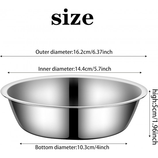 Zayin Stainless Steel Pet Bowls for Cats or Small Dogs Premium Stainless Steel Water and Food Bowls, Replacement Metal Bowls for Pet Feeding Station Set of 2 (14 cm/5.5 in) Zayin Stainless Steel Pet Bowls for Cats or Small Dogs Premium Stainless Steel Water and Food Bowls, Replacement Metal Bowls for Pet Feeding Station Set of 2 (14 cm/5.5 in)