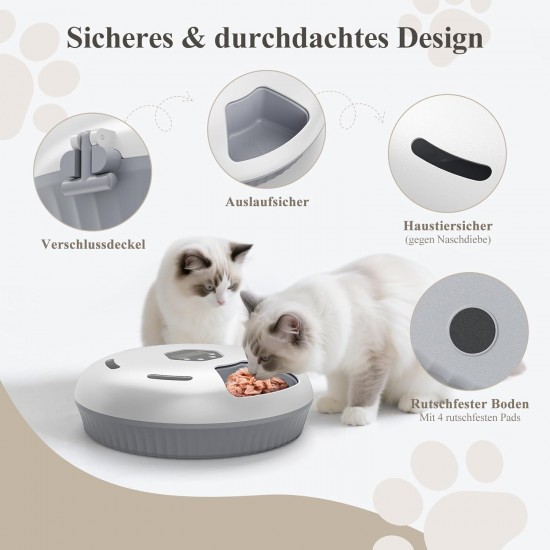 Zyncove Automatic Cat Feeder Wet Food with Cooling: Wet Automatic Feeder for Cats, Battery Operated Cat Food Automatic - 6 Meals for Pets (Batteries Not Included) Zyncove Automatic Cat Feeder Wet Food with Cooling: Wet Automatic Feeder for Cats, Battery Operated Cat Food Automatic - 6 Meals for Pets (Batteries Not Included)