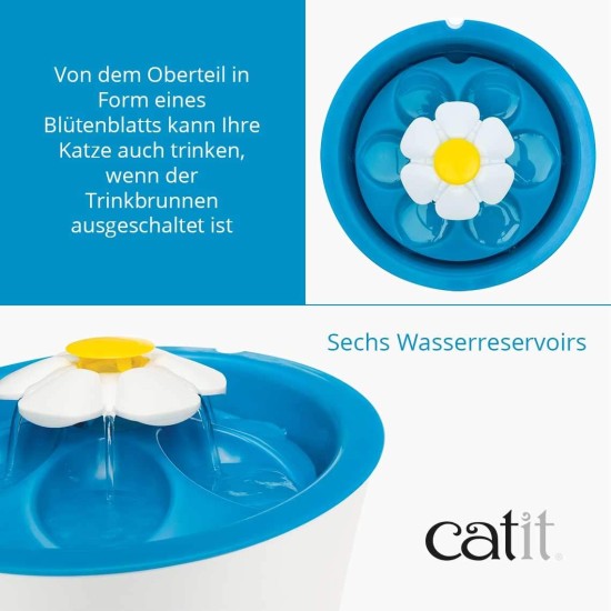 catit Senses 2.0 43742W, Flower Water Fountain, Single, White catit Senses 2.0 43742W, Flower Water Fountain, Single, White