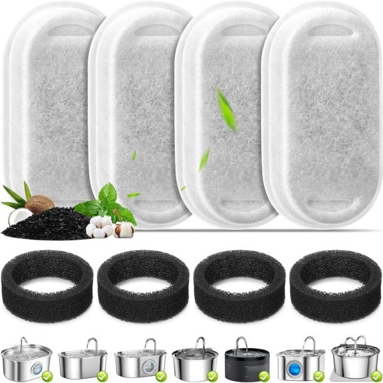 cyclingcolors 4 x Cat Drinking Fountain Filter + 4 x Foam Filter Sponge Foam Filter Black Cat Fountain Pet Fountain Water Fountain Foam Filter cyclingcolors 4 x Cat Drinking Fountain Filter + 4 x Foam Filter Sponge Foam Filter Black Cat Fountain Pet Fountain Water Fountain Foam Filter