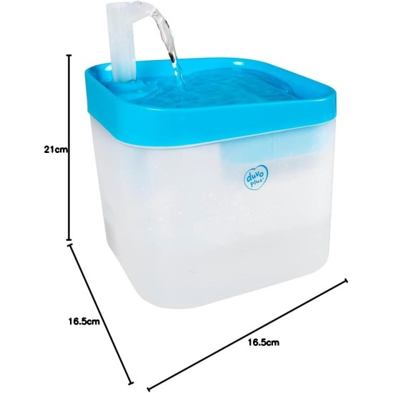 duvoplus Water Fountain Transparent 16.5 x 16.5 x 21 cm Blue/White duvoplus Water Fountain Transparent 16.5 x 16.5 x 21 cm Blue/White
