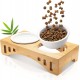 giriniwee Quality Food Bar with Two 400 ml Porcelain Bowls in Bamboo Frame, Raised Double Bowl for Cats, Kittens, Small Dogs, Puppies and Other Small Pets giriniwee Quality Food Bar with Two 400 ml Porcelain Bowls in Bamboo Frame, Raised Double Bowl for Cats, Kittens, Small Dogs, Puppies and Other Small Pets