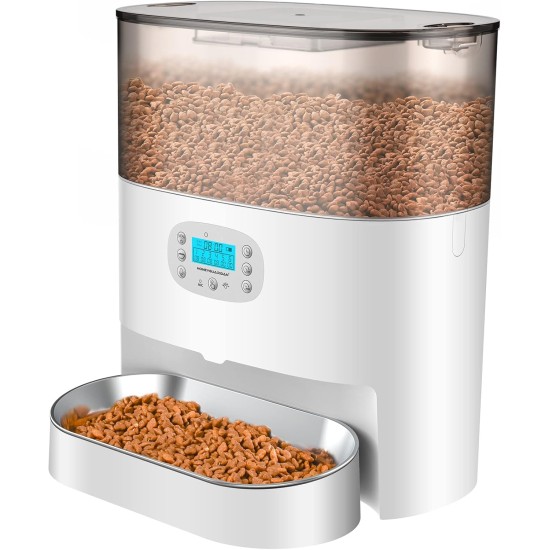 honeyguaridan Automatic Cat Feeder 6L Cat Feeder with Timer and Desiccant Box, Portion Control, Voice Message, 1-6 Meals a Day - for Cats and Small/Medium Dogs honeyguaridan Automatic Cat Feeder 6L Cat Feeder with Timer and Desiccant Box, Portion Control, Voice Message, 1-6 Meals a Day - for Cats and Small/Medium Dogs