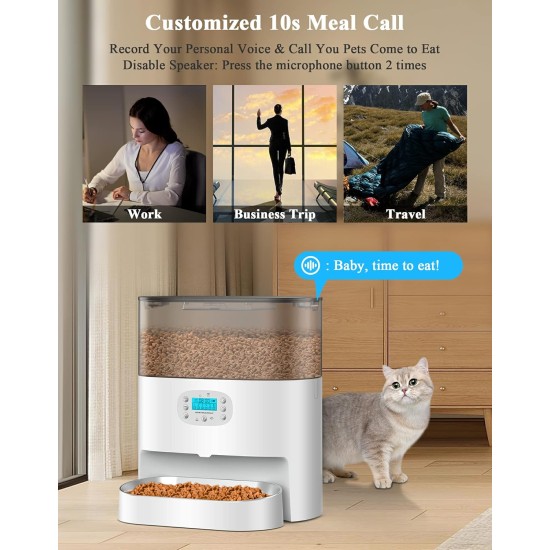 honeyguaridan Automatic Cat Feeder 6L Cat Feeder with Timer and Desiccant Box, Portion Control, Voice Message, 1-6 Meals a Day - for Cats and Small/Medium Dogs honeyguaridan Automatic Cat Feeder 6L Cat Feeder with Timer and Desiccant Box, Portion Control, Voice Message, 1-6 Meals a Day - for Cats and Small/Medium Dogs