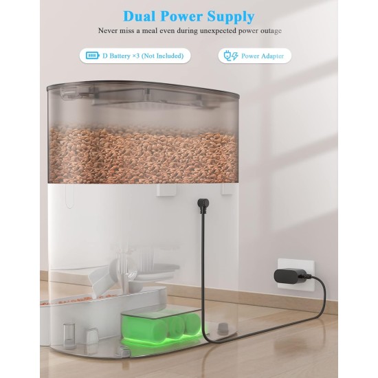 honeyguaridan Automatic Cat Feeder 6L Cat Feeder with Timer and Desiccant Box, Portion Control, Voice Message, 1-6 Meals a Day - for Cats and Small/Medium Dogs honeyguaridan Automatic Cat Feeder 6L Cat Feeder with Timer and Desiccant Box, Portion Control, Voice Message, 1-6 Meals a Day - for Cats and Small/Medium Dogs