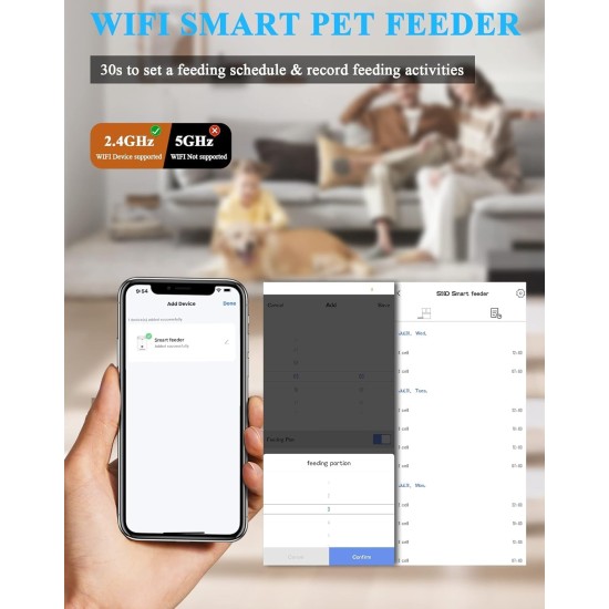 honeyguaridan Automatic Feeder 2 Cats with App, 6L WiFi Cat Food Automatic with 2 Bowls, Time-Controlled, 10s Voice Recording, up to 6 Meals a Day - for Cats and Dogs (Black) honeyguaridan Automatic Feeder 2 Cats with App, 6L WiFi Cat Food Automatic with 2 Bowls, Time-Controlled, 10s Voice Recording, up to 6 Meals a Day - for Cats and Dogs (Black)