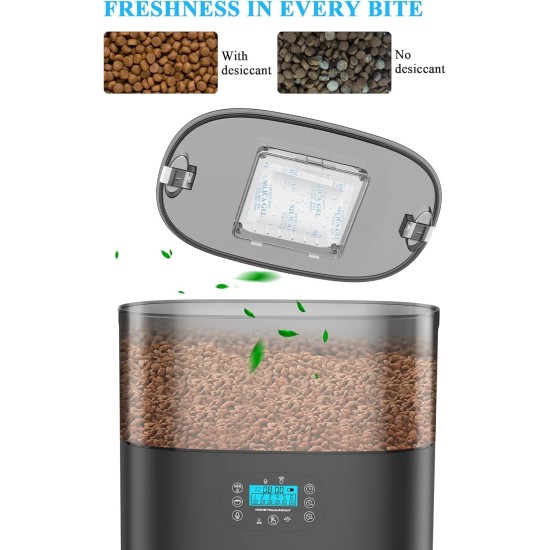 honeyguaridan Automatic Feeder 2 Cats with App, 6L WiFi Cat Food Automatic with 2 Bowls, Time-Controlled, 10s Voice Recording, up to 6 Meals a Day - for Cats and Dogs (Black) honeyguaridan Automatic Feeder 2 Cats with App, 6L WiFi Cat Food Automatic with 2 Bowls, Time-Controlled, 10s Voice Recording, up to 6 Meals a Day - for Cats and Dogs (Black)