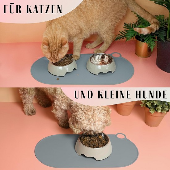 ne&no Silicone Bowl Mat for Cats and Small Dogs Cat Bowl Mat Waterproof Feeding Mat Non-Slip Silicone Mat with Hanging Loop 49 x 25 cm (Lilac) ne&no Silicone Bowl Mat for Cats and Small Dogs Cat Bowl Mat Waterproof Feeding Mat Non-Slip Silicone Mat with Hanging Loop 49 x 25 cm (Lilac)