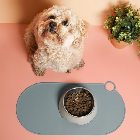 ne&no Silicone Bowl Mat for Cats and Small Dogs Cat Bowl Mat Waterproof Feeding Mat Non-Slip Silicone Mat with Hanging Loop 49 x 25 cm (Lilac) ne&no Silicone Bowl Mat for Cats and Small Dogs Cat Bowl Mat Waterproof Feeding Mat Non-Slip Silicone Mat with Hanging Loop 49 x 25 cm (Lilac)