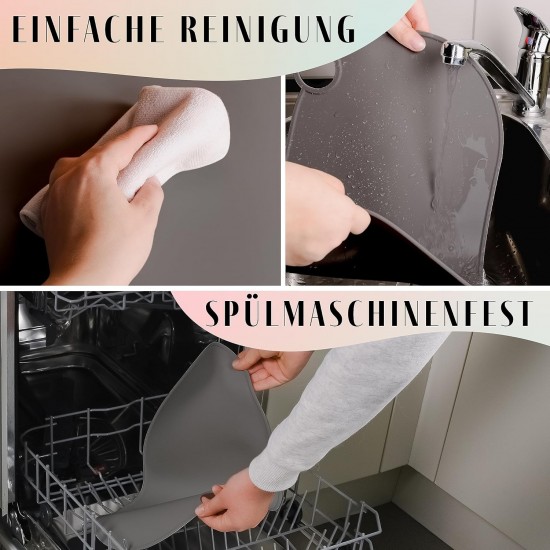 ne&no Silicone Bowl Mat for Cats and Small Dogs Cat Bowl Mat Waterproof Feeding Mat Non-Slip Silicone Mat with Hanging Loop 49 x 25 cm (Lilac) ne&no Silicone Bowl Mat for Cats and Small Dogs Cat Bowl Mat Waterproof Feeding Mat Non-Slip Silicone Mat with Hanging Loop 49 x 25 cm (Lilac)