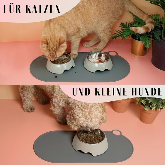 ne&no Silicone Bowl Mat for Cats and Small Dogs Cat Bowl Mat Waterproof Feeding Mat Non-Slip Silicone Mat with Hanging Loop 49 x 25 cm (Lilac) ne&no Silicone Bowl Mat for Cats and Small Dogs Cat Bowl Mat Waterproof Feeding Mat Non-Slip Silicone Mat with Hanging Loop 49 x 25 cm (Lilac)