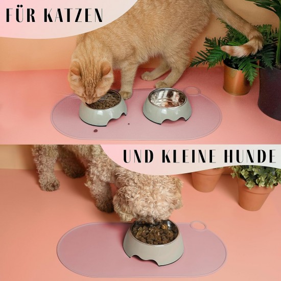 ne&no Silicone Bowl Mat for Cats and Small Dogs Cat Bowl Mat Waterproof Feeding Mat Non-Slip Silicone Mat with Hanging Loop 49 x 25 cm (Lilac) ne&no Silicone Bowl Mat for Cats and Small Dogs Cat Bowl Mat Waterproof Feeding Mat Non-Slip Silicone Mat with Hanging Loop 49 x 25 cm (Lilac)