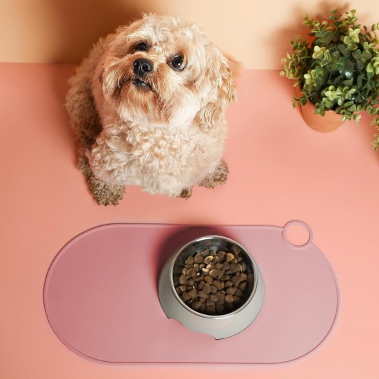 ne&no Silicone Bowl Mat for Cats and Small Dogs Cat Bowl Mat Waterproof Feeding Mat Non-Slip Silicone Mat with Hanging Loop 49 x 25 cm (Lilac) ne&no Silicone Bowl Mat for Cats and Small Dogs Cat Bowl Mat Waterproof Feeding Mat Non-Slip Silicone Mat with Hanging Loop 49 x 25 cm (Lilac)