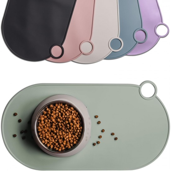 ne&no Silicone Bowl Mat for Cats and Small Dogs Cat Bowl Mat Waterproof Feeding Mat Non-Slip Silicone Mat with Hanging Loop 49 x 25 cm (Lilac) ne&no Silicone Bowl Mat for Cats and Small Dogs Cat Bowl Mat Waterproof Feeding Mat Non-Slip Silicone Mat with Hanging Loop 49 x 25 cm (Lilac)
