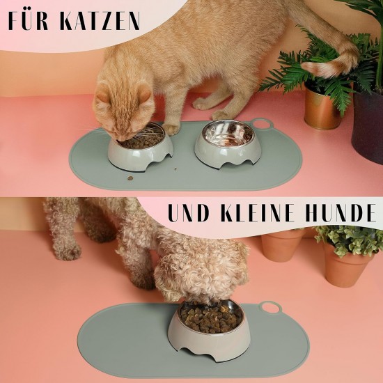 ne&no Silicone Bowl Mat for Cats and Small Dogs Cat Bowl Mat Waterproof Feeding Mat Non-Slip Silicone Mat with Hanging Loop 49 x 25 cm (Lilac) ne&no Silicone Bowl Mat for Cats and Small Dogs Cat Bowl Mat Waterproof Feeding Mat Non-Slip Silicone Mat with Hanging Loop 49 x 25 cm (Lilac)