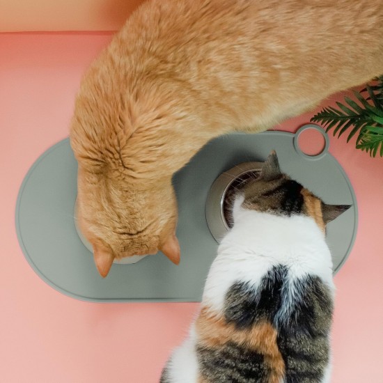 ne&no Silicone Bowl Mat for Cats and Small Dogs Cat Bowl Mat Waterproof Feeding Mat Non-Slip Silicone Mat with Hanging Loop 49 x 25 cm (Lilac) ne&no Silicone Bowl Mat for Cats and Small Dogs Cat Bowl Mat Waterproof Feeding Mat Non-Slip Silicone Mat with Hanging Loop 49 x 25 cm (Lilac)