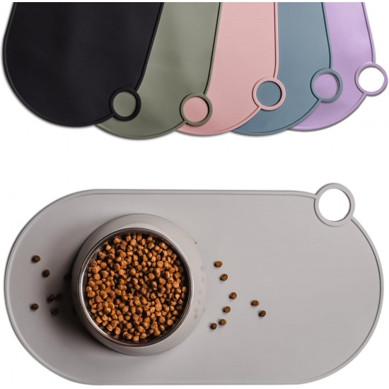ne&no Silicone Bowl Mat for Cats and Small Dogs Cat Bowl Mat Waterproof Feeding Mat Non-Slip Silicone Mat with Hanging Loop 49 x 25 cm (Lilac) ne&no Silicone Bowl Mat for Cats and Small Dogs Cat Bowl Mat Waterproof Feeding Mat Non-Slip Silicone Mat with Hanging Loop 49 x 25 cm (Lilac)