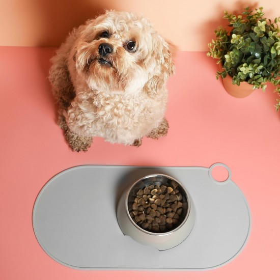 ne&no Silicone Bowl Mat for Cats and Small Dogs Cat Bowl Mat Waterproof Feeding Mat Non-Slip Silicone Mat with Hanging Loop 49 x 25 cm (Lilac) ne&no Silicone Bowl Mat for Cats and Small Dogs Cat Bowl Mat Waterproof Feeding Mat Non-Slip Silicone Mat with Hanging Loop 49 x 25 cm (Lilac)