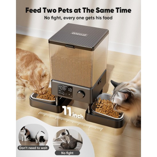 oneisall 5L Automatic Cat Feeder 2 Bowls oneisall 5L Automatic Cat Feeder 2 Bowls