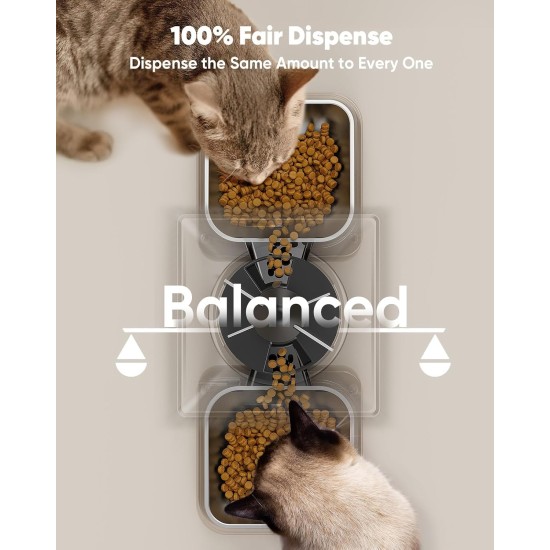 oneisall 5L Automatic Cat Feeder 2 Bowls oneisall 5L Automatic Cat Feeder 2 Bowls