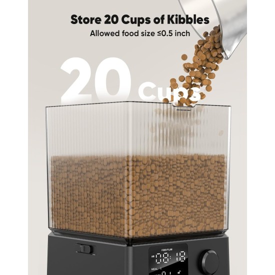 oneisall 5L Automatic Cat Feeder 2 Bowls oneisall 5L Automatic Cat Feeder 2 Bowls