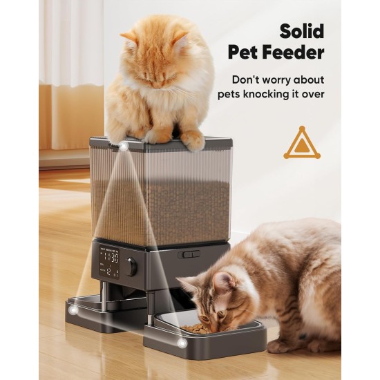 oneisall 5L Automatic Cat Feeder 2 Bowls oneisall 5L Automatic Cat Feeder 2 Bowls