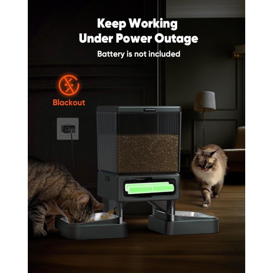oneisall 5L Automatic Cat Feeder 2 Bowls oneisall 5L Automatic Cat Feeder 2 Bowls