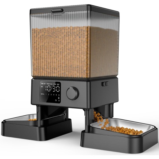 oneisall 5L Automatic Cat Feeder 2 Bowls oneisall 5L Automatic Cat Feeder 2 Bowls