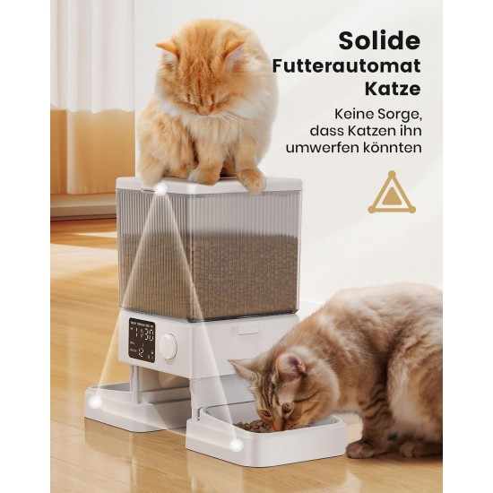 oneisall 5L Automatic Cat Feeder 2 Bowls, Cat Food Automatic with One Button, Easy to Use, Feeder for Cats/Dogs, with Stainless Steel Bowl, Voice Recorder, for Small/Medium Pets oneisall 5L Automatic Cat Feeder 2 Bowls, Cat Food Automatic with One Button, Easy to Use, Feeder for Cats/Dogs, with Stainless Steel Bowl, Voice Recorder, for Small/Medium Pets