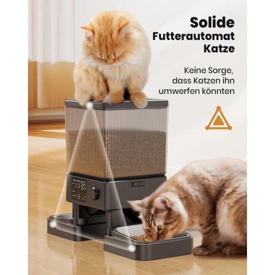 oneisall 5L Automatic Cat Feeder 2 Bowls, Cat Food Automatic with One Button, Easy to Use, Feeder for Cats/Dogs, with Stainless Steel Bowl, Voice Recorder, for Small/Medium Pets oneisall 5L Automatic Cat Feeder 2 Bowls, Cat Food Automatic with One Button, Easy to Use, Feeder for Cats/Dogs, with Stainless Steel Bowl, Voice Recorder, for Small/Medium Pets