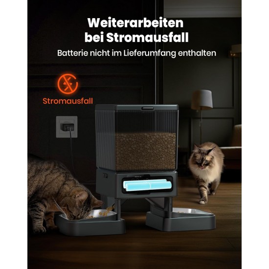 oneisall 5L Automatic Cat Feeder 2 Bowls, Cat Food Automatic with One Button, Easy to Use, Feeder for Cats/Dogs, with Stainless Steel Bowl, Voice Recorder, for Small/Medium Pets oneisall 5L Automatic Cat Feeder 2 Bowls, Cat Food Automatic with One Button, Easy to Use, Feeder for Cats/Dogs, with Stainless Steel Bowl, Voice Recorder, for Small/Medium Pets