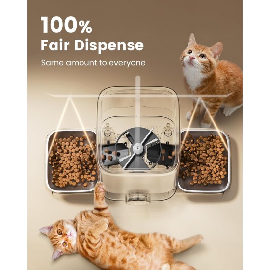 oneisall 5L Automatic Cat Feeder 2 Bowls, Wireless Cat Food with 304 Stainless Steel Bowl, 1-6 Meals a Day, Feeder Dry Food Dispenser for Dogs Cats oneisall 5L Automatic Cat Feeder 2 Bowls, Wireless Cat Food with 304 Stainless Steel Bowl, 1-6 Meals a Day, Feeder Dry Food Dispenser for Dogs Cats