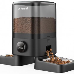 oneisall 5L Automatic Cat Feeder 2 Bowls, Wireless Cat Food with 304 Stainless Steel Bowl, 1-6 Meals a Day, Feeder Dry Food Dispenser for Dogs Cats oneisall 5L Automatic Cat Feeder 2 Bowls, Wireless Cat Food with 304 Stainless Steel Bowl, 1-6 Meals a Day, Feeder Dry Food Dispenser for Dogs Cats